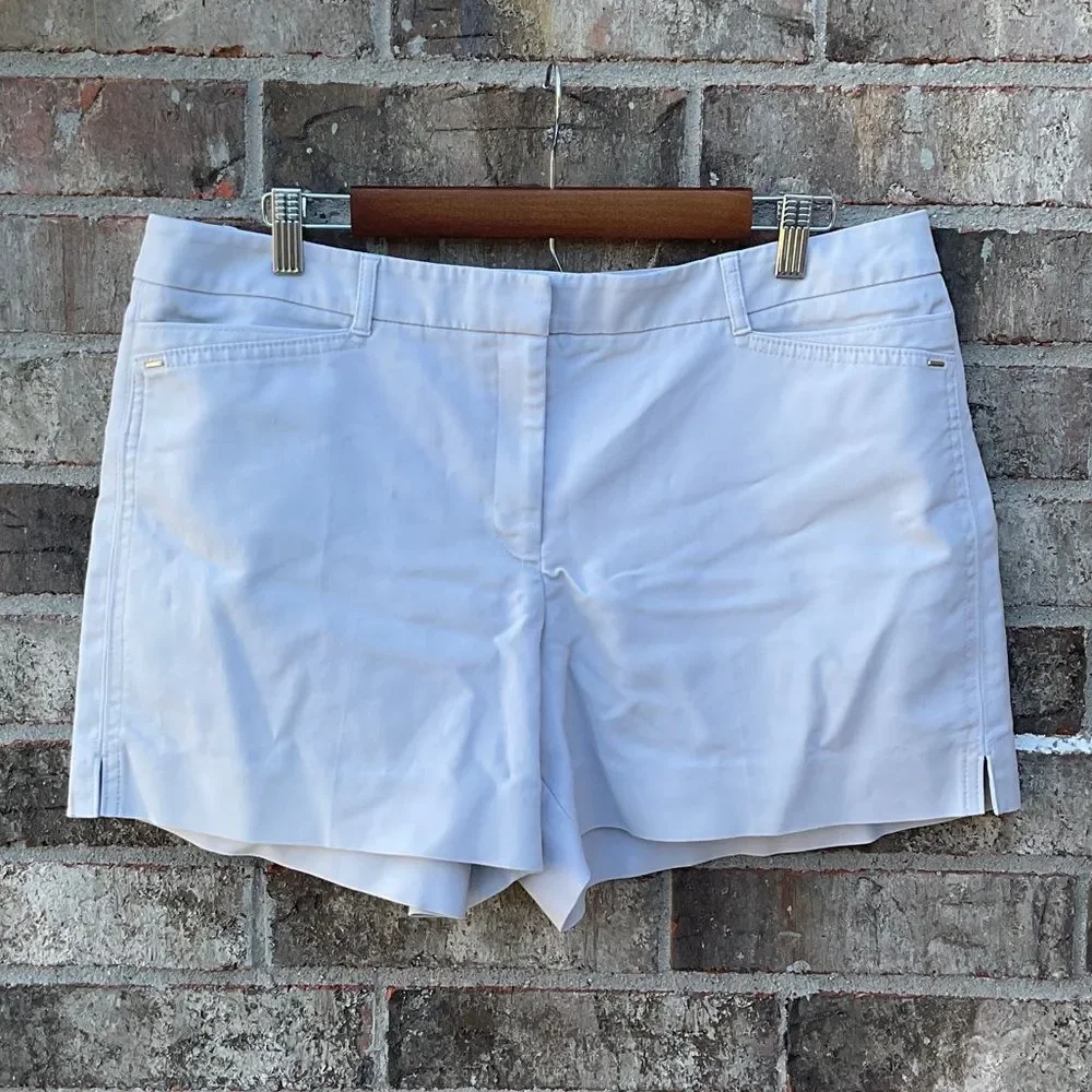 Take 50% OFF- White House Black Market Women's Light Gray Shorts, Size-14